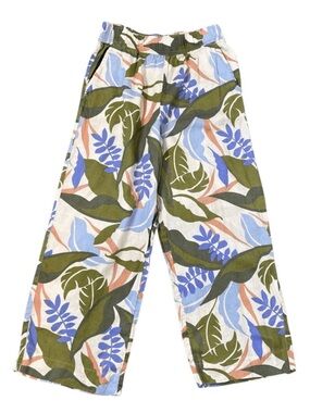 Tahari Linen Pants with Leaf Print